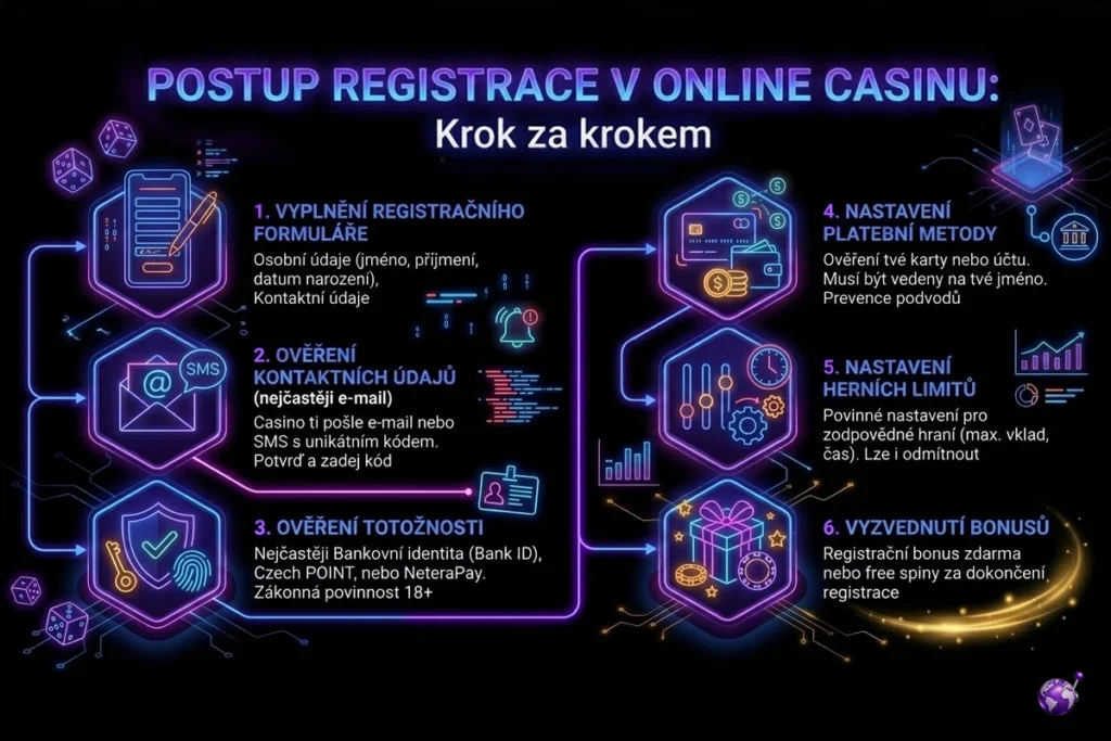 Postup online casino registrace