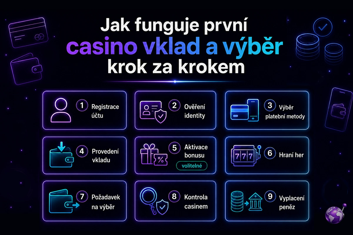 Jak funguje první casino vklad a výběr krok za krokem